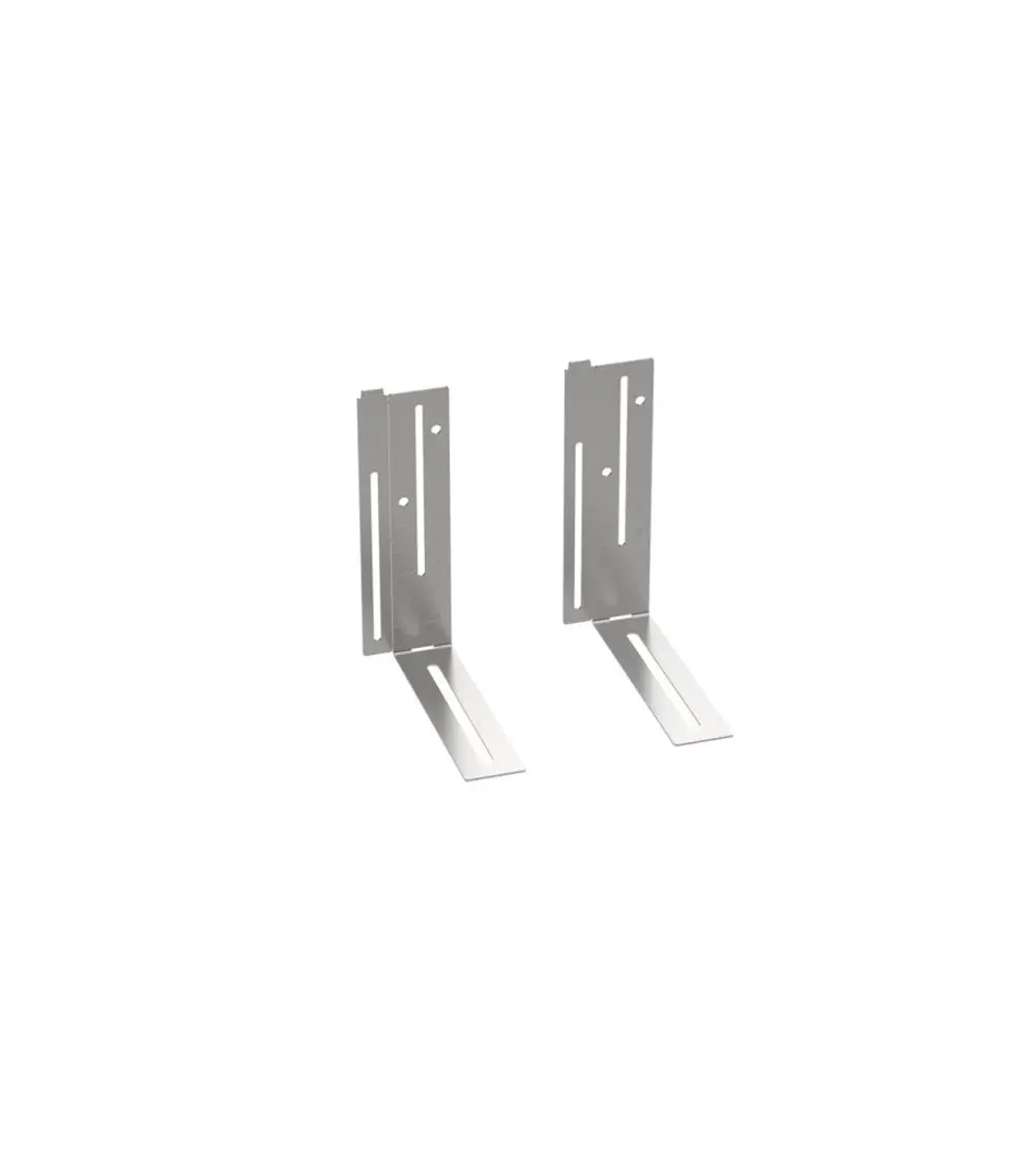 Hansgrohe Halterungen aus Metall für die Montage, bestehend aus zwei senkrechten und zwei horizontalen Teilen, die zur Befestigung von Systemen genutzt werden können.